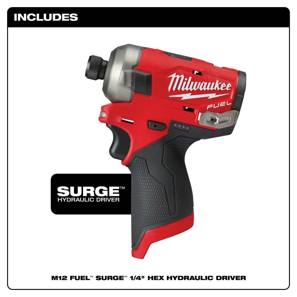 Milwaukee 2551-80 M12 FUEL SURGE 1/4" Hex Hydraulic Driver Bare Tool (Reconditioned) - 2