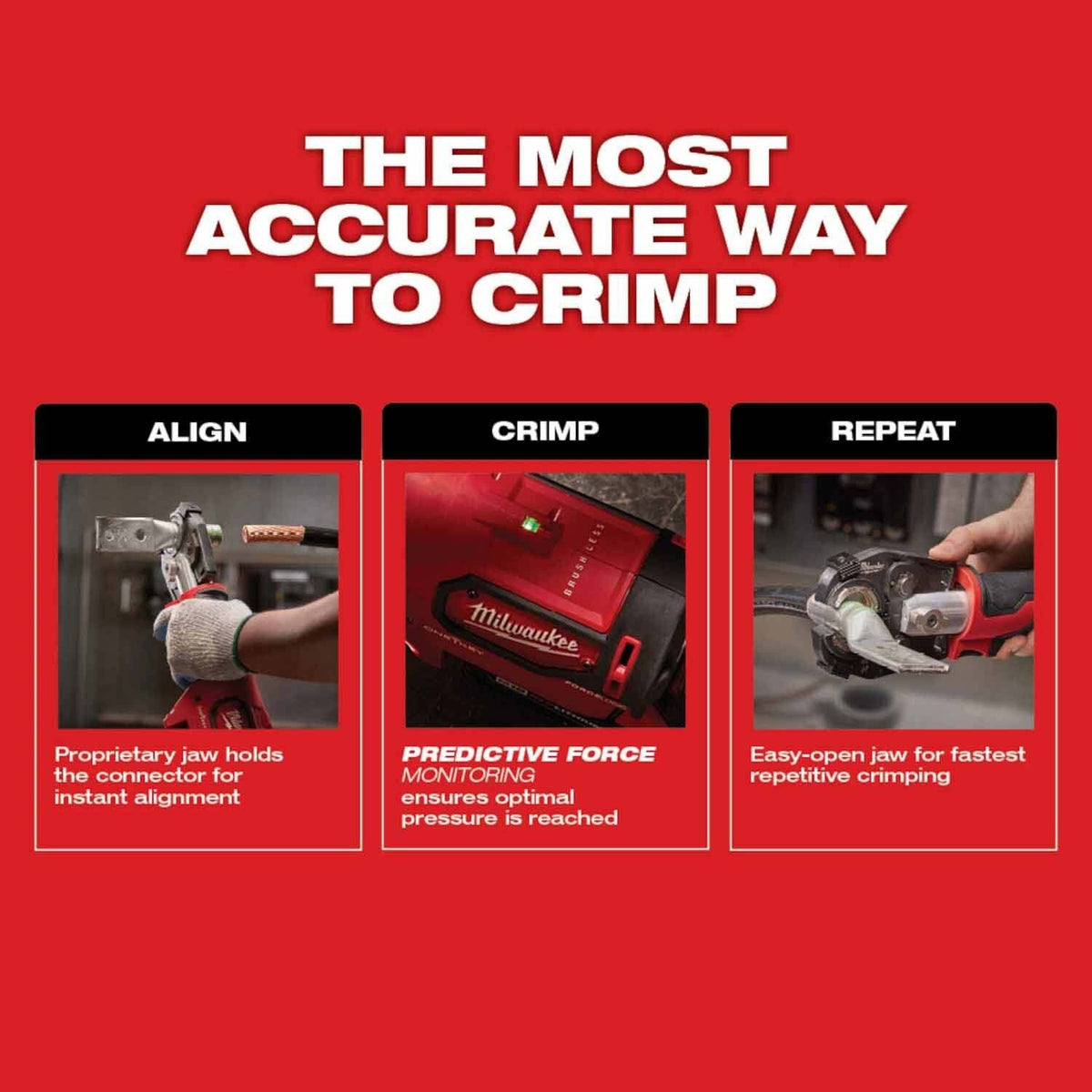 Milwaukee 2679-750CU M18 FORCE LOGIC 600 MCM Cu Crimper w/ 750 MCM Expanded Jaw and Dies - 3