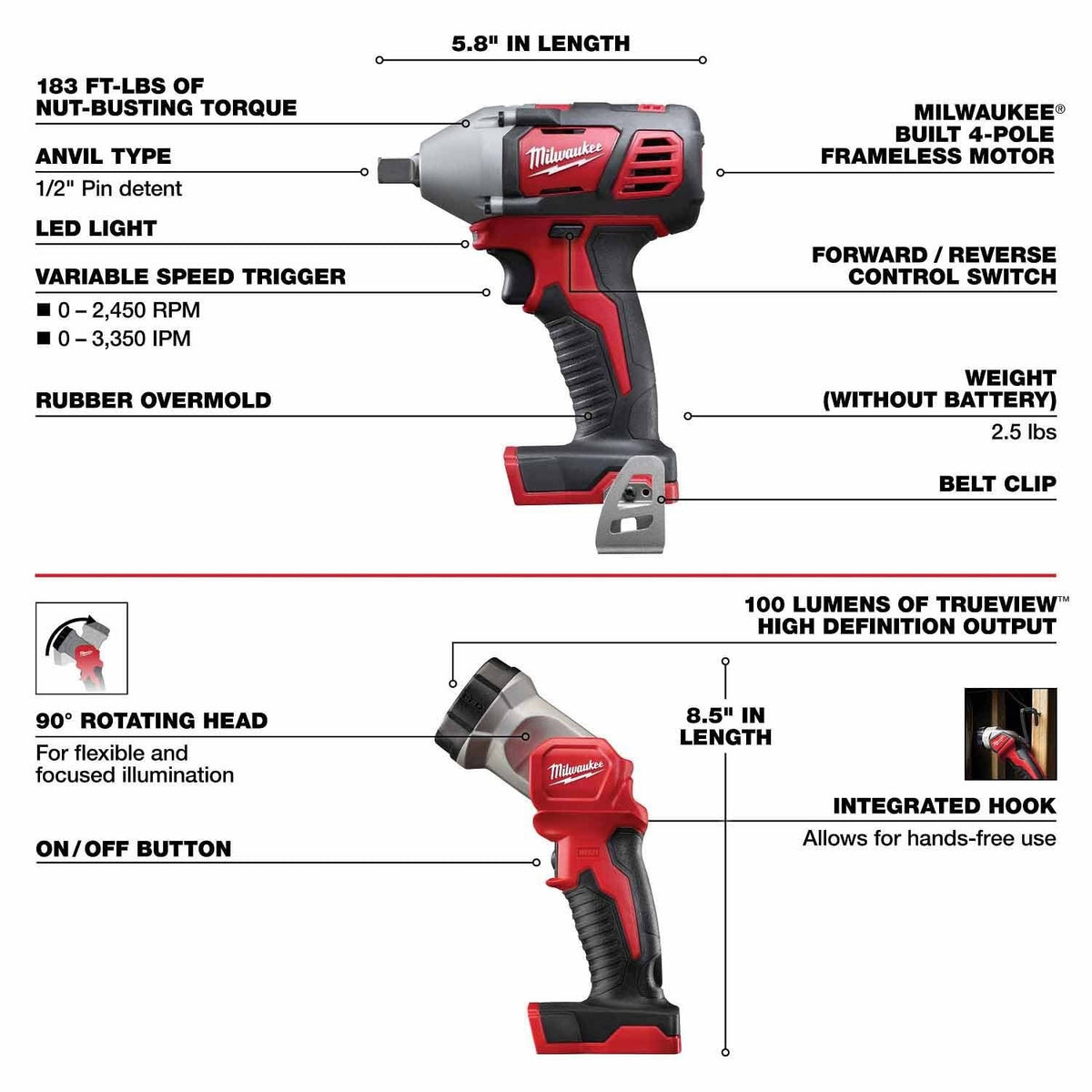 Milwaukee 2696-28 M18 8-Tool Combo Kit - 11