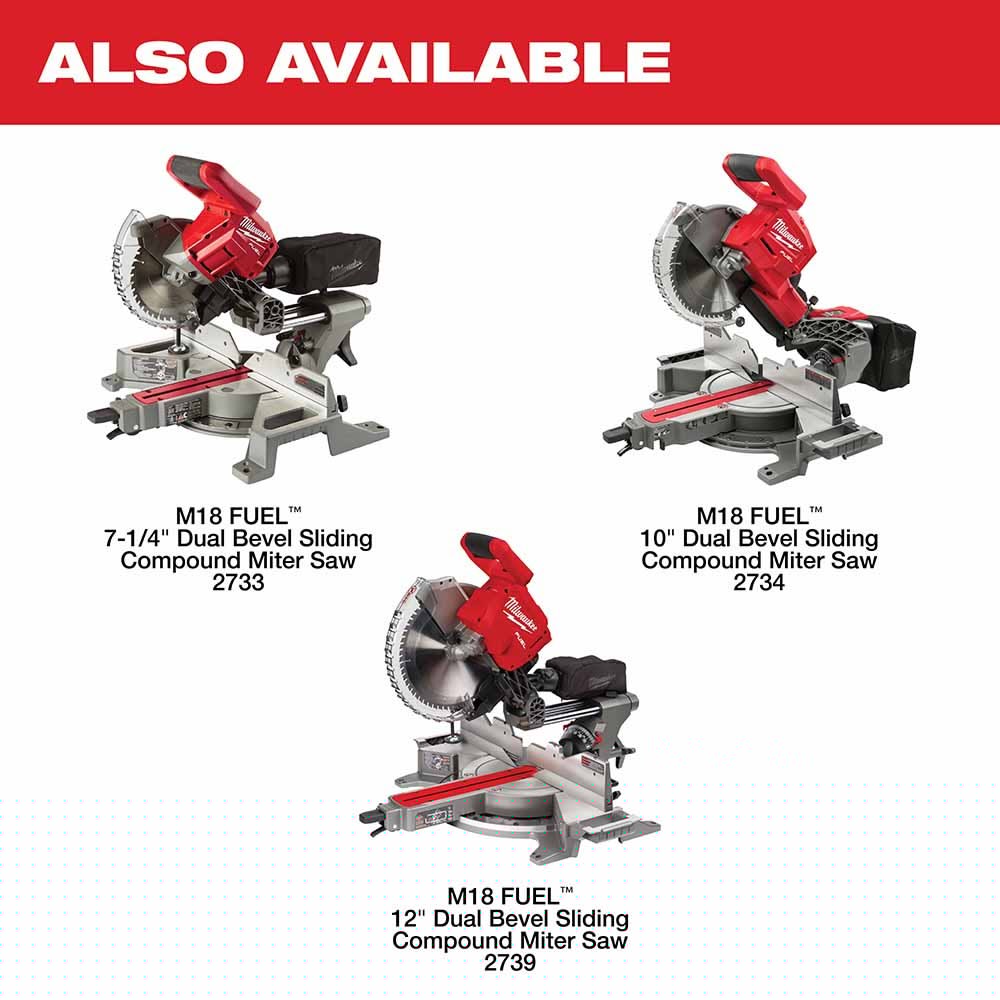 Milwaukee 2739-80 M18 FUEL 12" Dual Bevel Sliding Compound Miter Saw - Bare Tool (Reconditioned) - 11