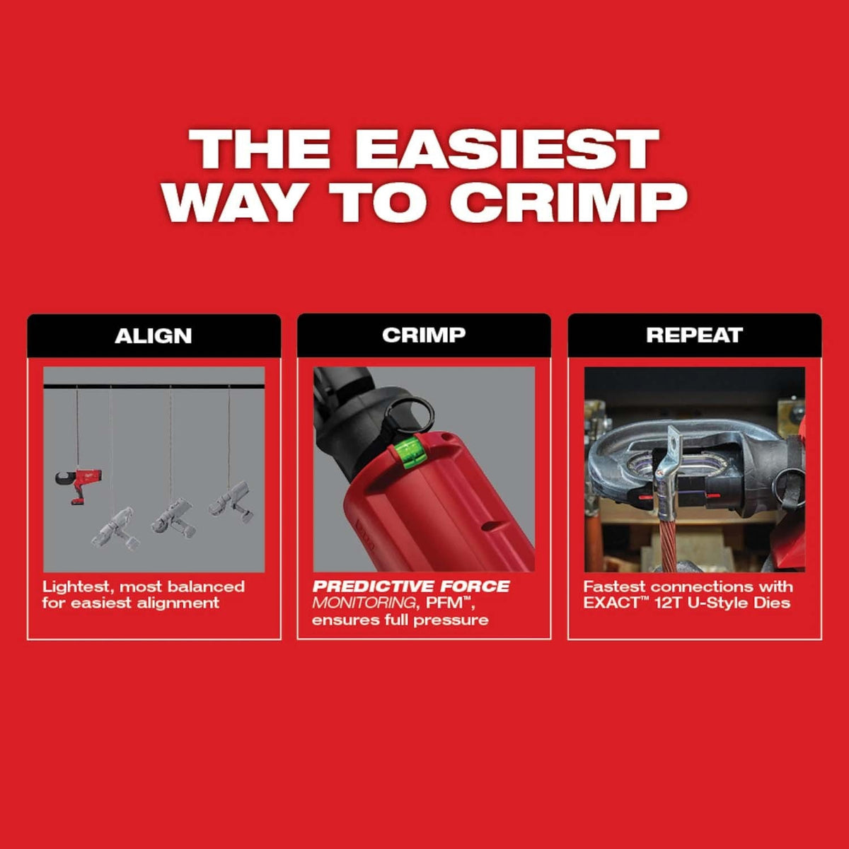 Milwaukee 2779-750AL M18 FORCE LOGIC 750 MCM Crimper with #6 - 750 MCM Aluminum Dies - 6