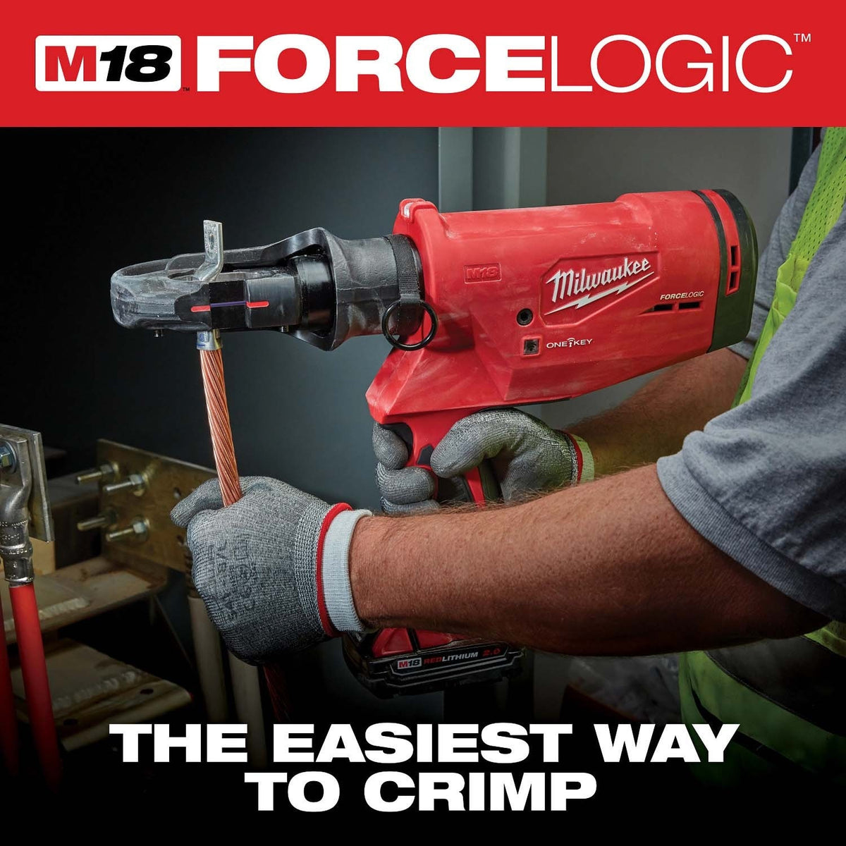 Milwaukee 2779-750AL M18 FORCE LOGIC 750 MCM Crimper with #6 - 750 MCM Aluminum Dies - 12