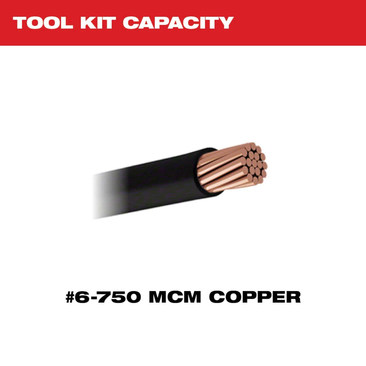 Milwaukee 2779-750CU M18 FORCE LOGIC 750 MCM Crimper with #6 - 750 MCM Copper Dies - 4