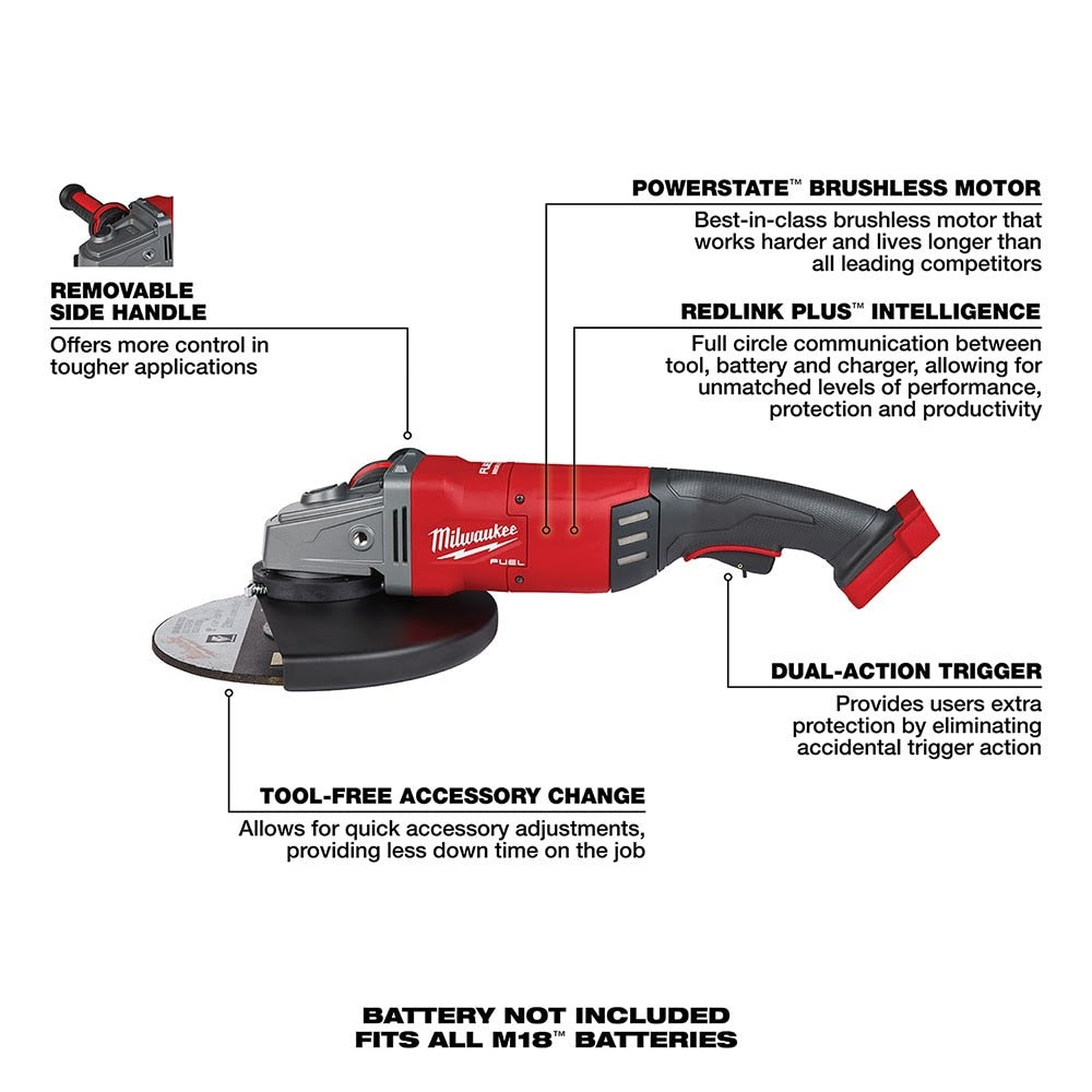 Milwaukee 2785-80 M18 FUEL 7" to 9" Large Angle Grinder (Reconditioned) - 7