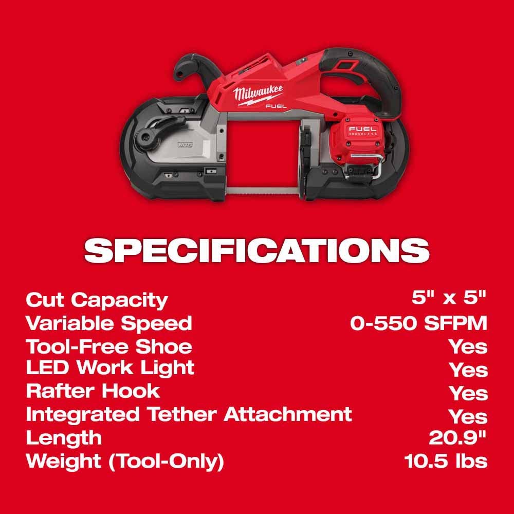 Milwaukee 2929-20 M18 FUEL Deep Cut Band Saw - 13