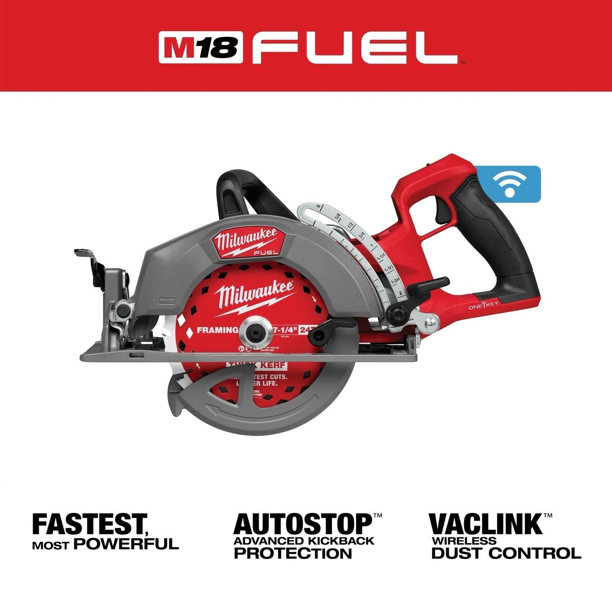 Milwaukee 2931-20 M18 FUEL 7-1/4" Rear Handle Circular Saw with ONE-KEY Tool Only - 3