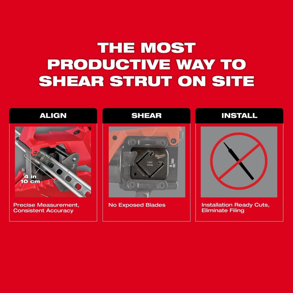 Milwaukee 2933-20 M18 FORCE LOGIC Single Channel Strut Shear Tool-Only (Includes Dies and Bag) - 5