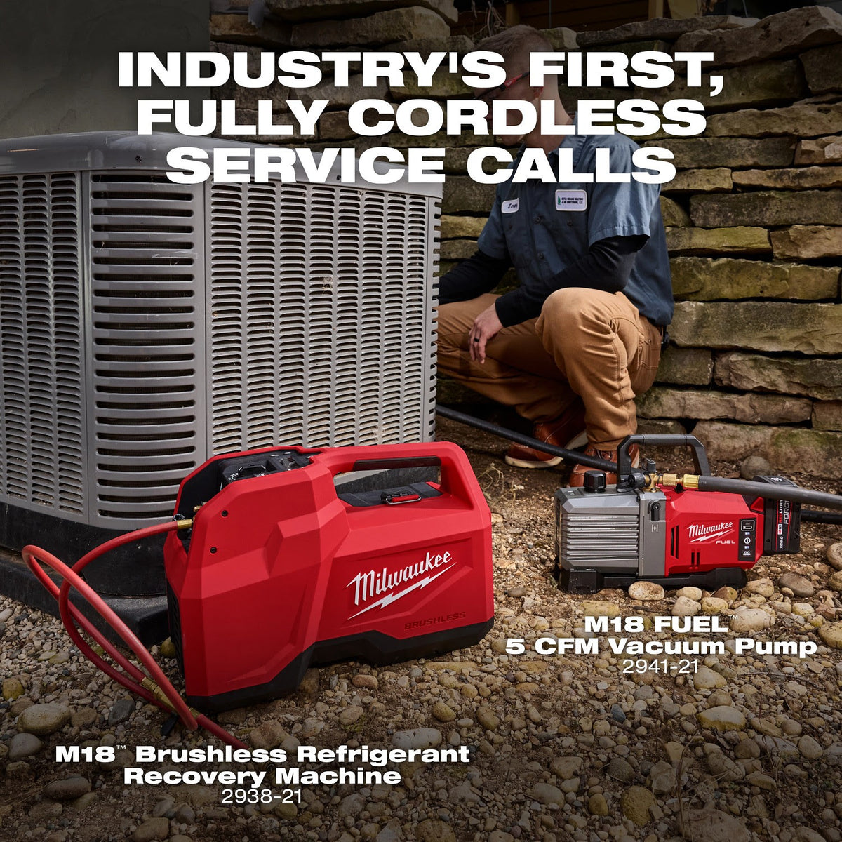 Milwaukee 2938-21 M18 Brushless Refrigerant Recovery Machine Kit with 12.0Ah Battery and Rapid Charger (2 Mesh Filter Screens) - 5