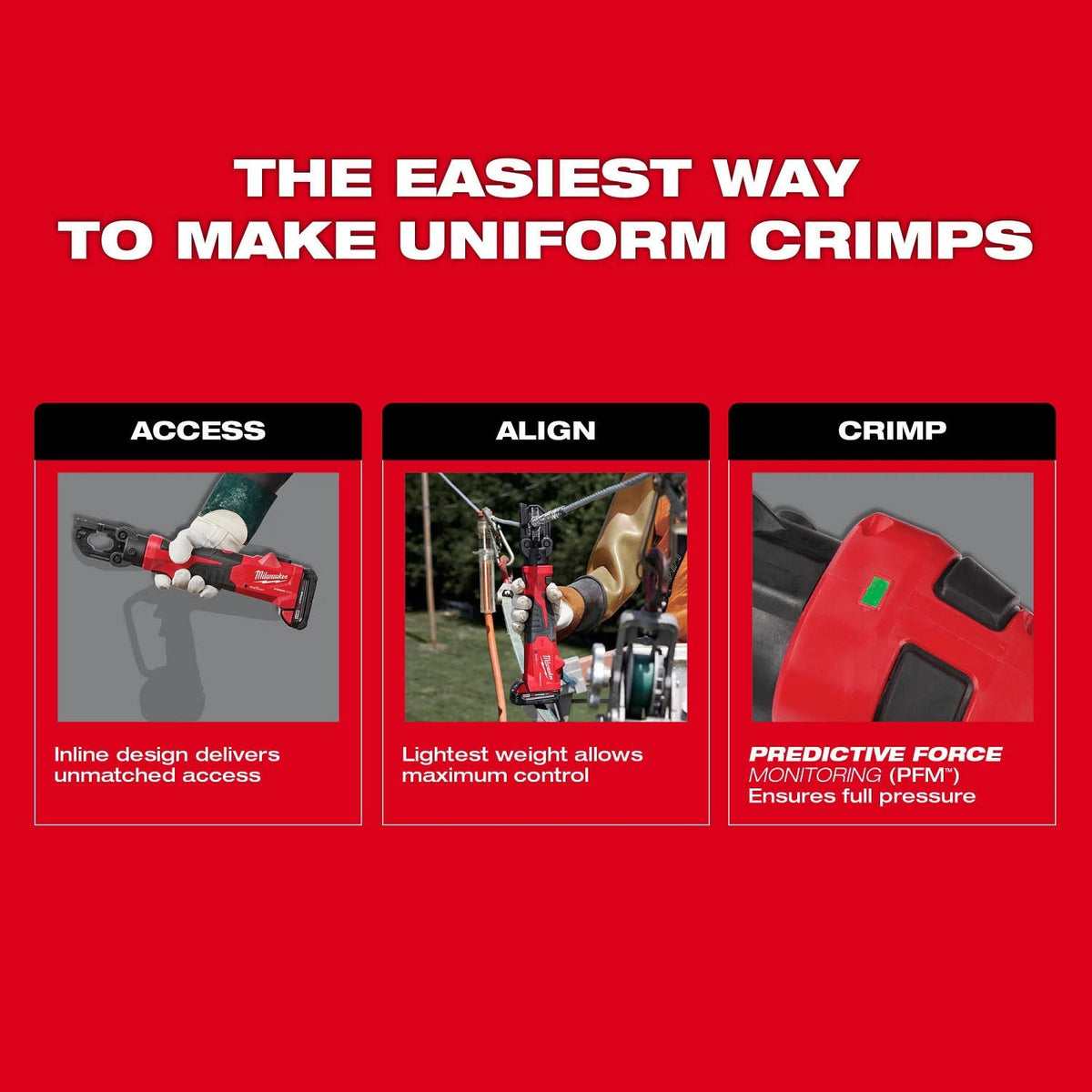 Milwaukee 2979-20 M18 FORCE LOGIC 6T Latched Linear Utility Crimper Tool Only (No Battery) - 3