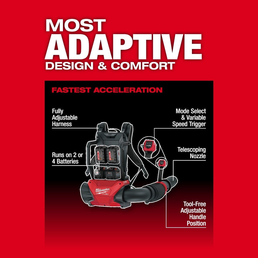 Milwaukee 3009-20 M18 FUEL Dual Battery Backpack Blower - 8