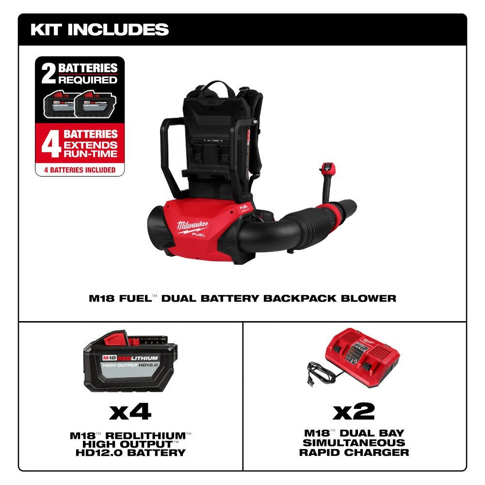 Milwaukee 3009-24HD M18 FUEL Dual Battery Backpack Blower Kit - 6