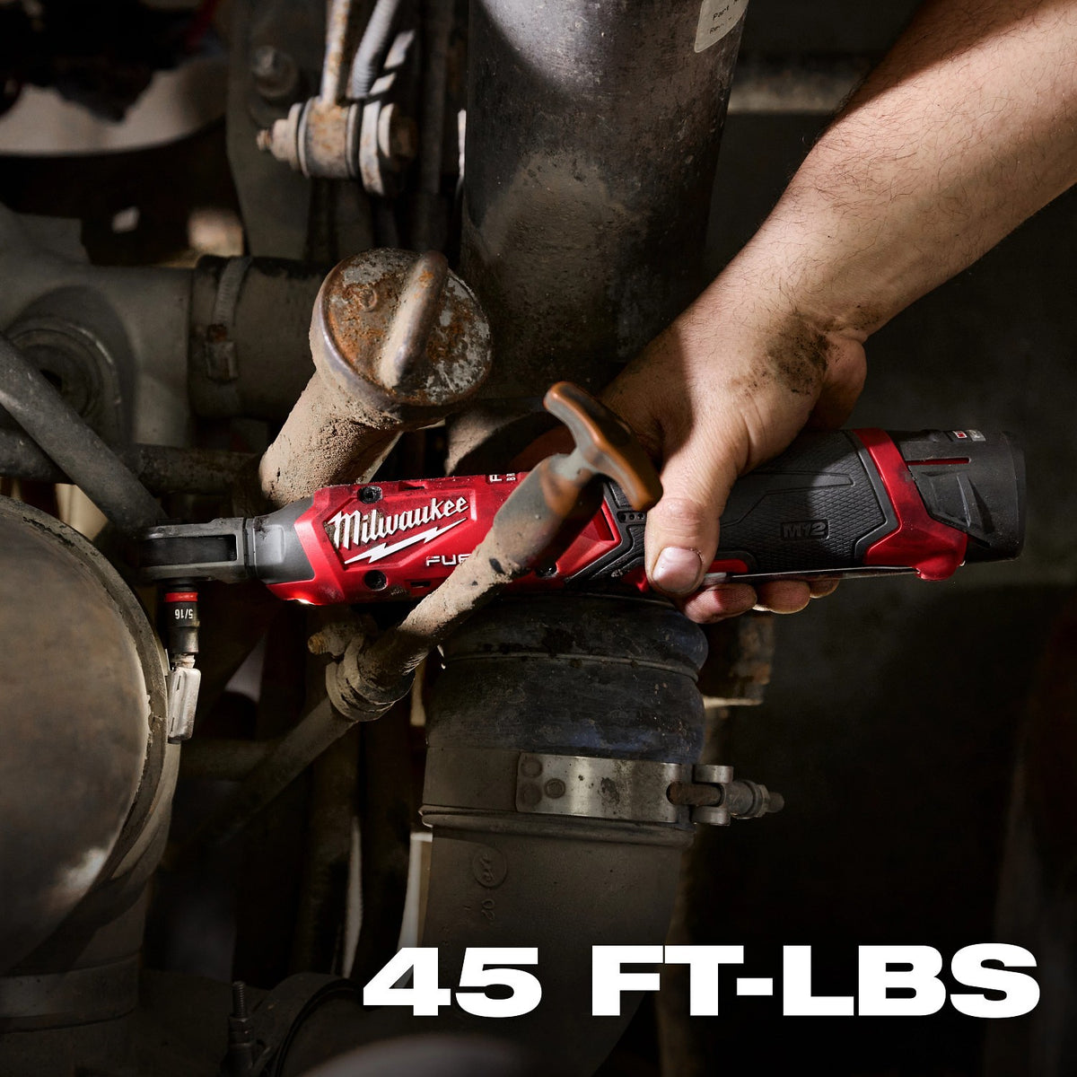 Milwaukee 3052-21 M12 FUEL 1/4 Inch Ratchet Kit with 550 RPM and 45 ft-lbs Max Torque (1 Battery) - 9