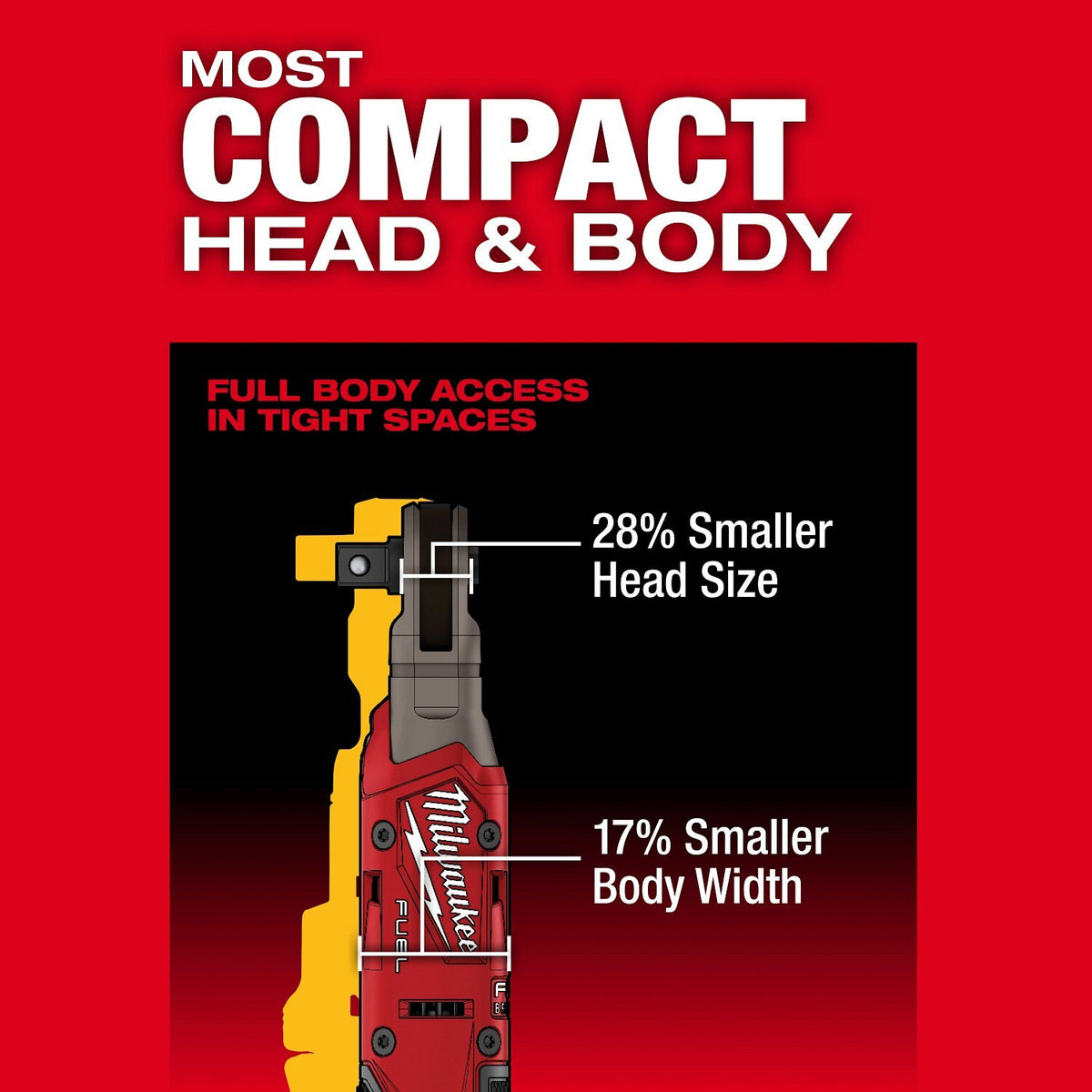 Milwaukee 3054-21 M12 FUEL 1/2 Inch Ratchet Kit with 80 ft-lbs torque and 300 RPM (2.5Ah Battery) - 6