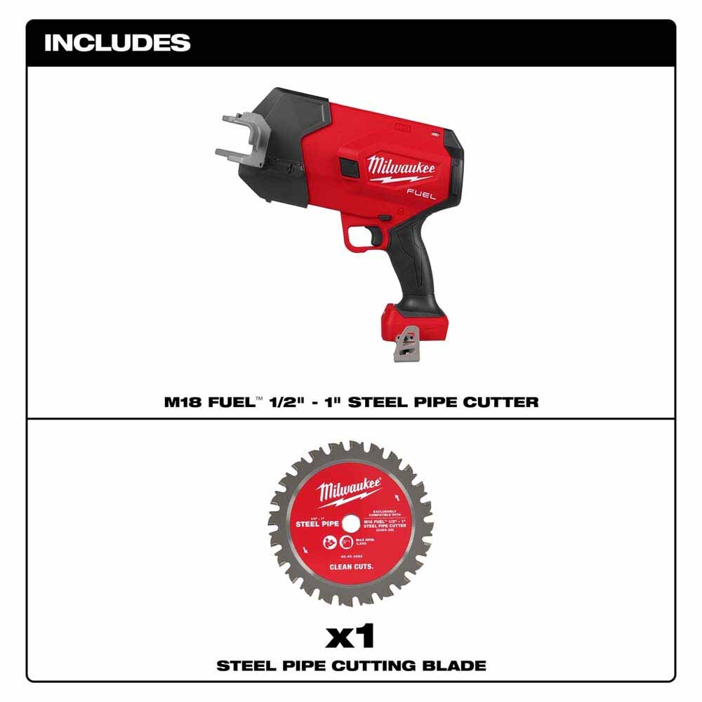 Milwaukee 3469-20 M18 FUEL ½”-1” Steel Pipe Cutter - 3