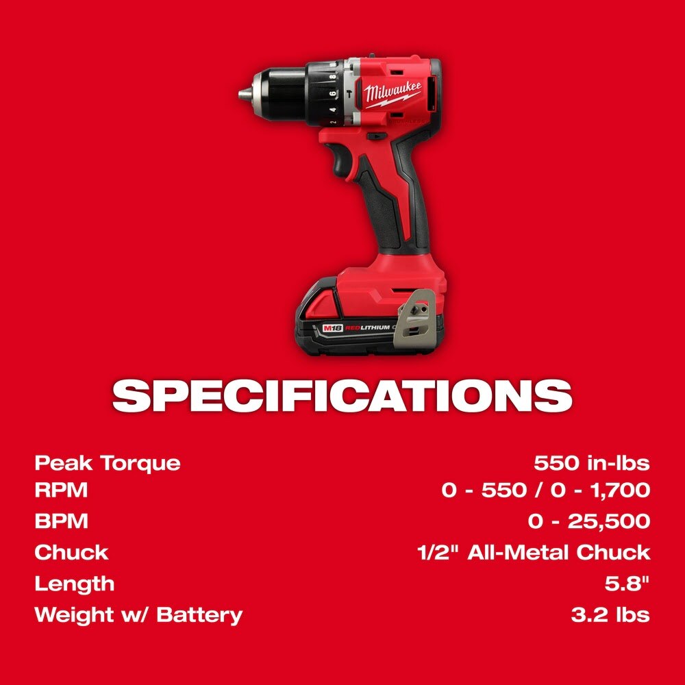 Milwaukee 3602-22CT M18 Compact Brushless 1/2