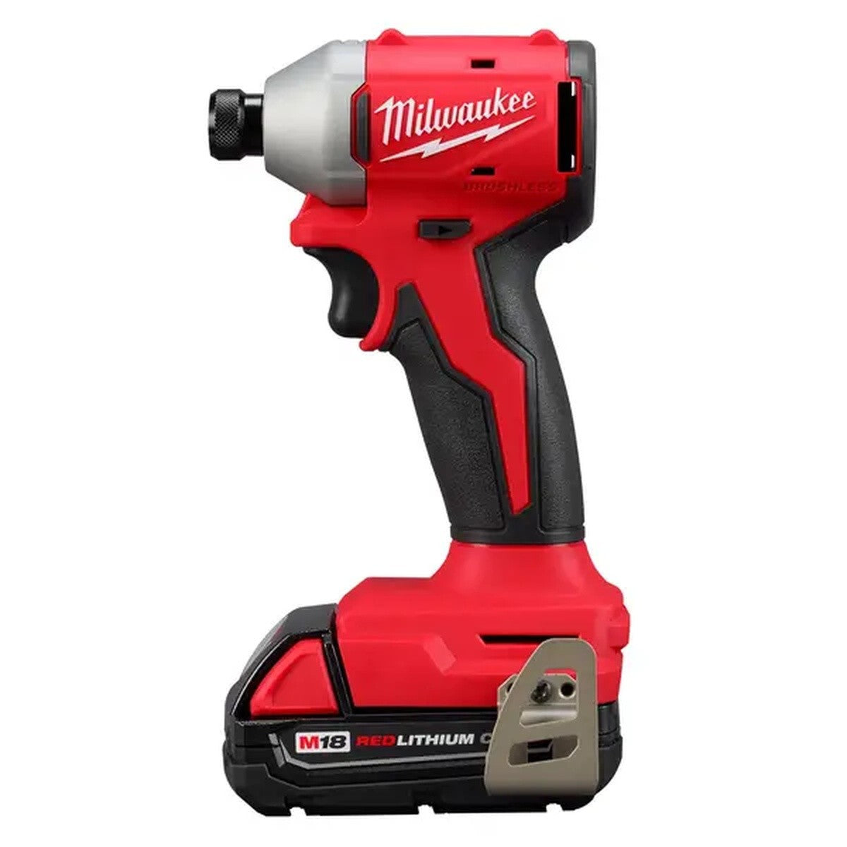 Milwaukee 3650-21CT M18 18V Compact Brushless 1/4" Hex Impact Driver Kit 4.4" L x 2.1" W (1 2.0Ah Battery, 1 Charger, 1 Contractor Bag) - 3