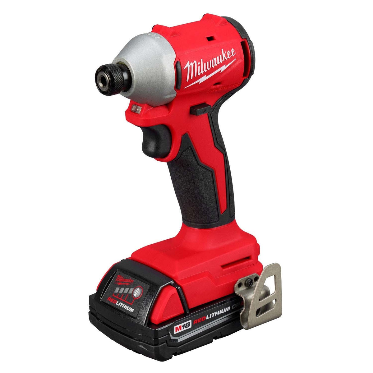 Milwaukee 3650-21CT M18 18V Compact Brushless 1/4" Hex Impact Driver Kit 4.4" L x 2.1" W (1 2.0Ah Battery, 1 Charger, 1 Contractor Bag) - 9