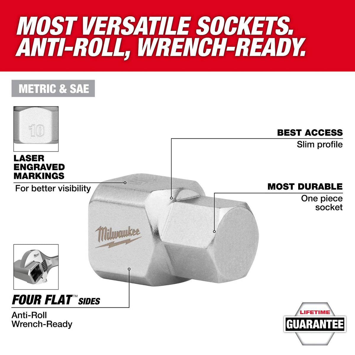 Milwaukee 45-34-1126 Low-Profile SAE Hex Bit Socket 1/4 in Drive 5/16 in Size - 2