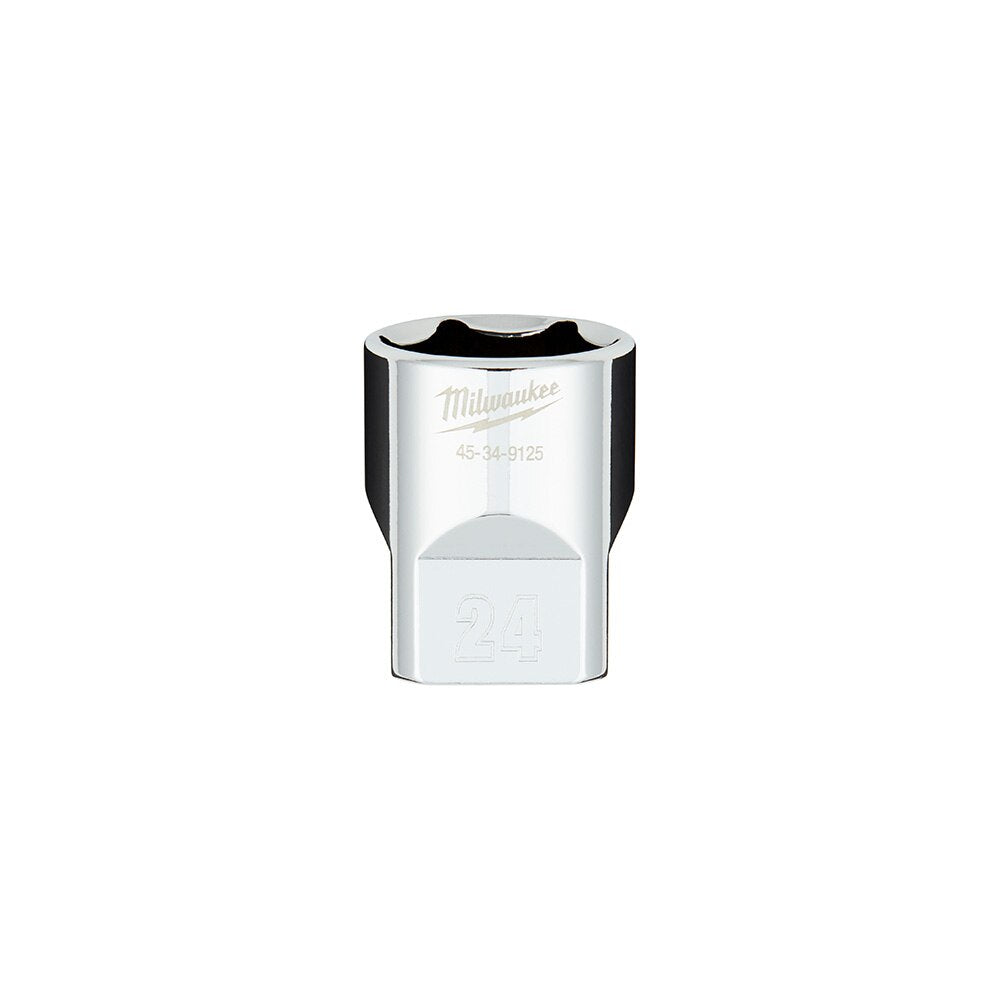 Milwaukee  45-34-9125 1/2" Drive 24mm Metric 6-Point Socket with FOUR FLAT™ Sides