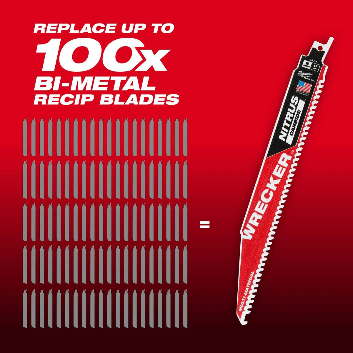 Milwaukee 48-00-5272 9" 6TPI The Wrecker with Nitrus Carbide 1PK - 4