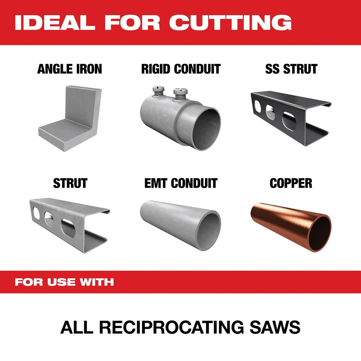 Milwaukee 48-00-6251  6" Reciprocating Saw Blade 10TPI The TORCH with NITRUS CARBIDE Teeth for Medium Metal 1PK  - 2