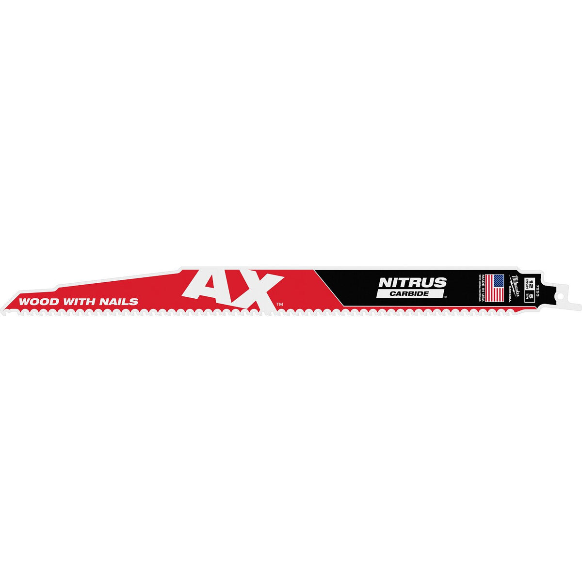 Milwaukee 48-00-7253 12" 5 TPI Nitrus Carbide SAWZALL Blade for Wood with Nails (5 Pack)
