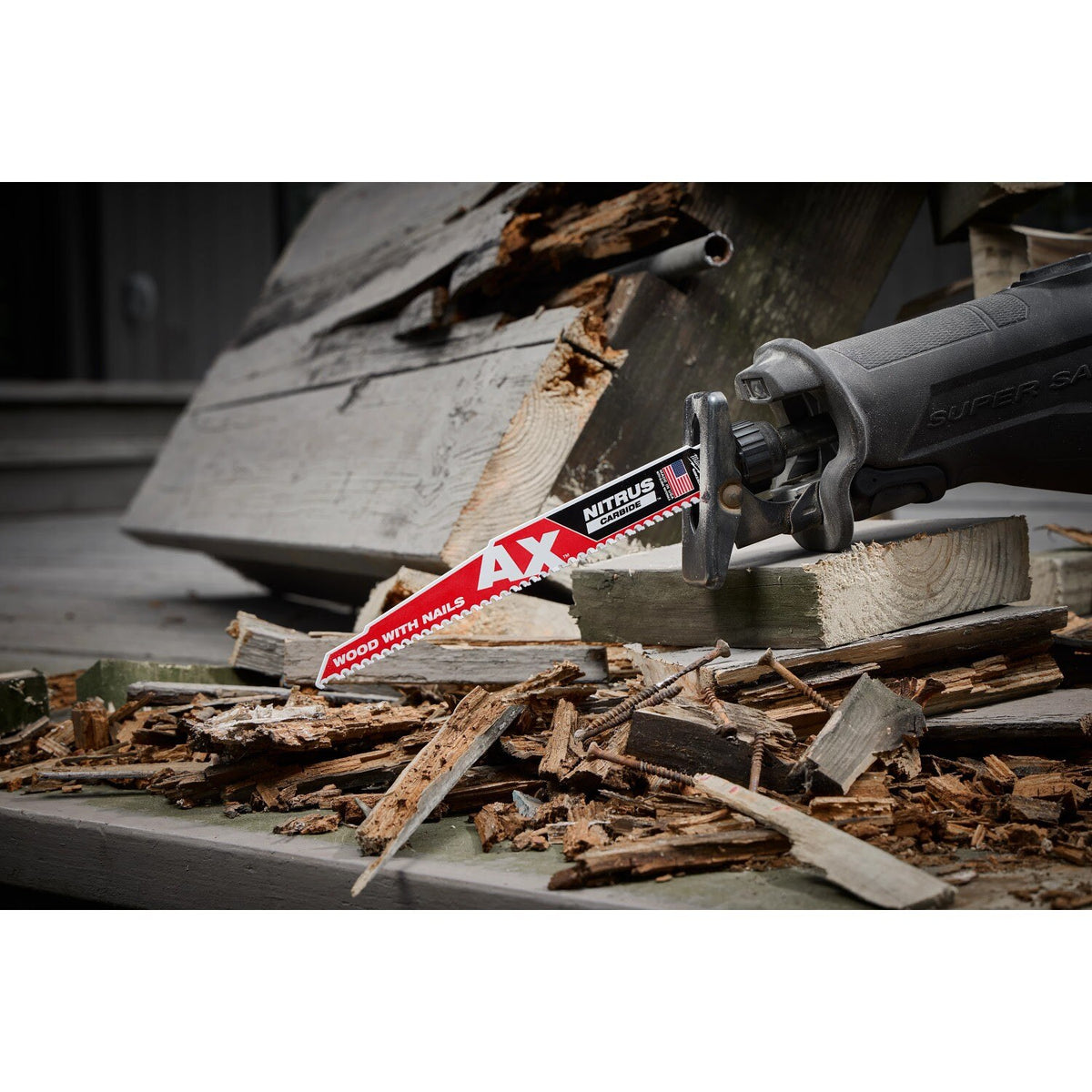 Milwaukee 48-00-7551 6" 5 TPI AX NITRUS Carbide SAWZALL Reciprocating Saw Blade for Wood with Nails and Screws (5 Pack) - 10