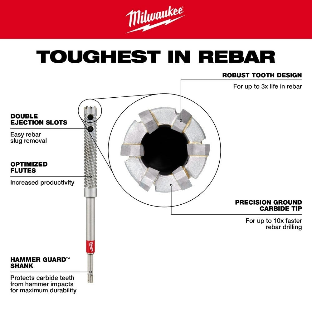 Milwaukee 48-20-6713 SDS PLUS 5/8" X 12" Rebar Cutter - 5