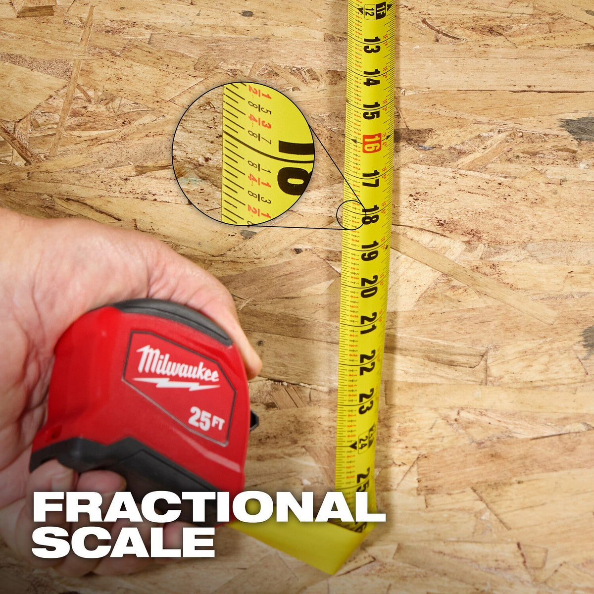 Milwaukee 48-22-0825 25' Tape Measure with Fractional Scale and 11' Reach - 3