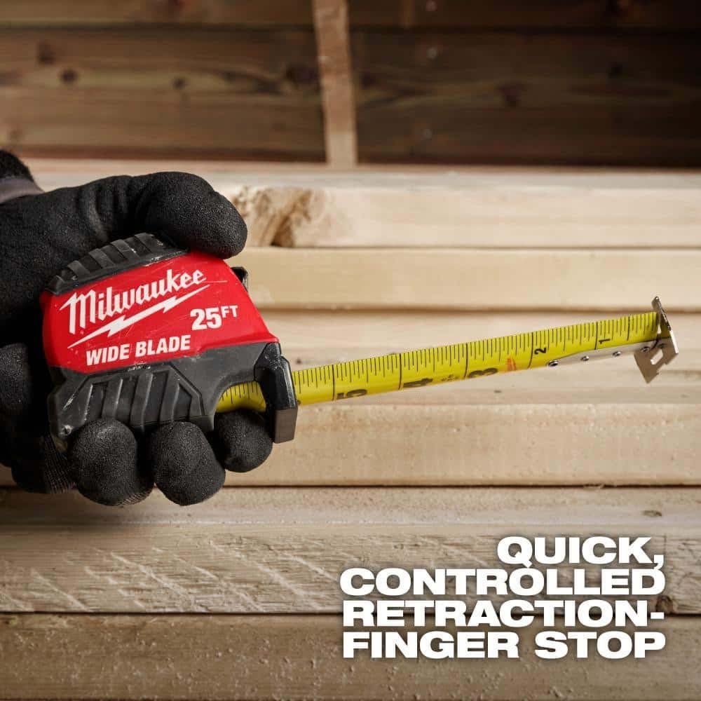 Milwaukee 48-22-1240 40 ft. Wide Blade Tape Measure with 18 ft Reach and 15 ft Standout (1 Pack) - 9