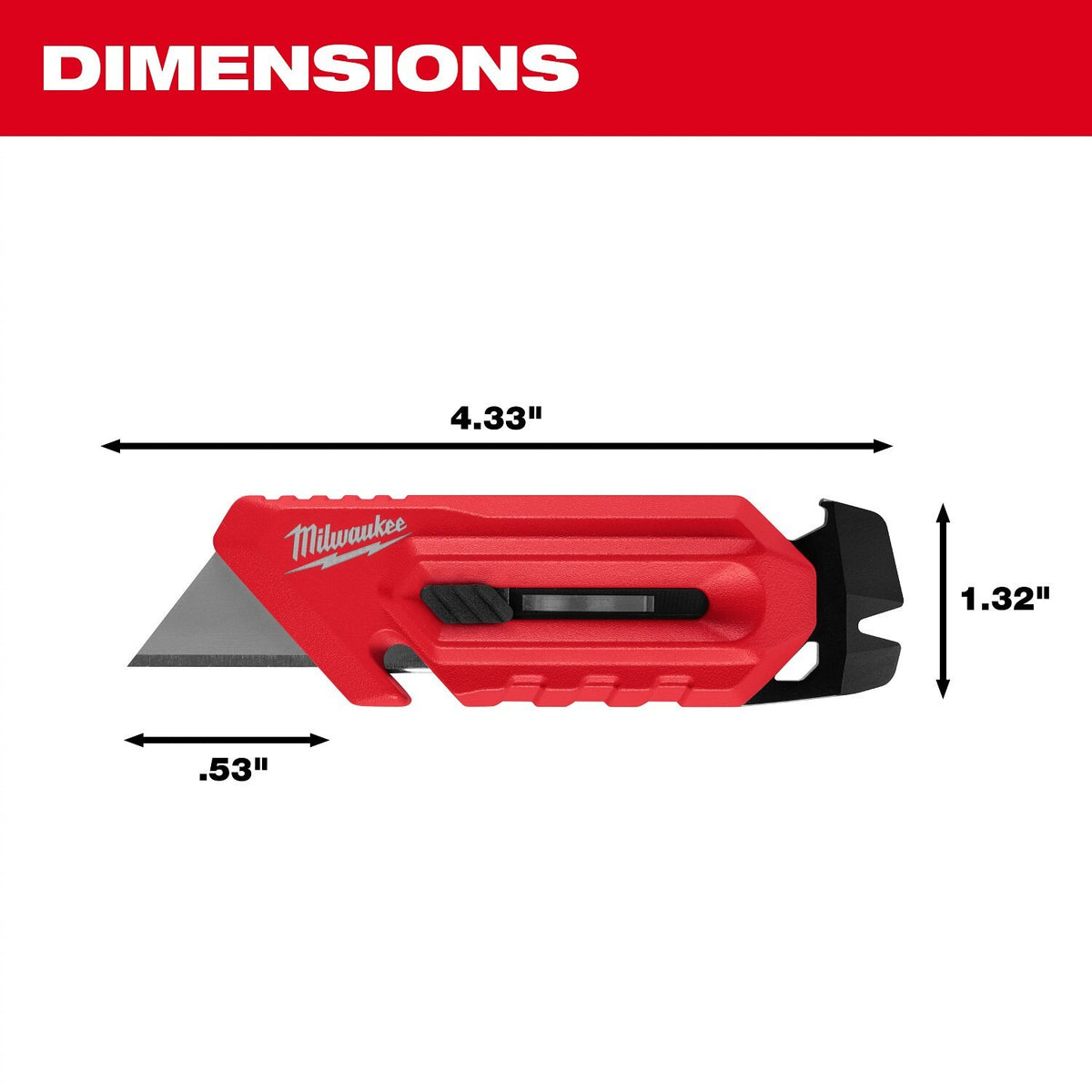 Milwaukee 48-22-1517 Multi-Function Compact Utility Knife with Prybar and 3 Blade Positions - 5