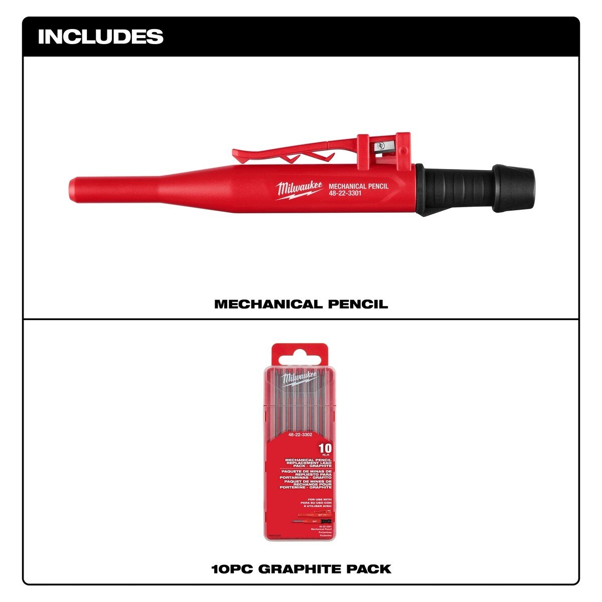 Milwaukee 48-22-3301 Mechanical Pencil with 10pc Lead Pack - 2