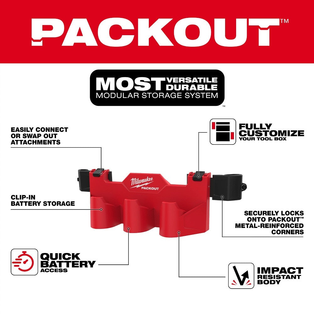 Milwaukee 48-22-8604 PACKOUT Tool Box M12 Battery Rack Attachment - 2