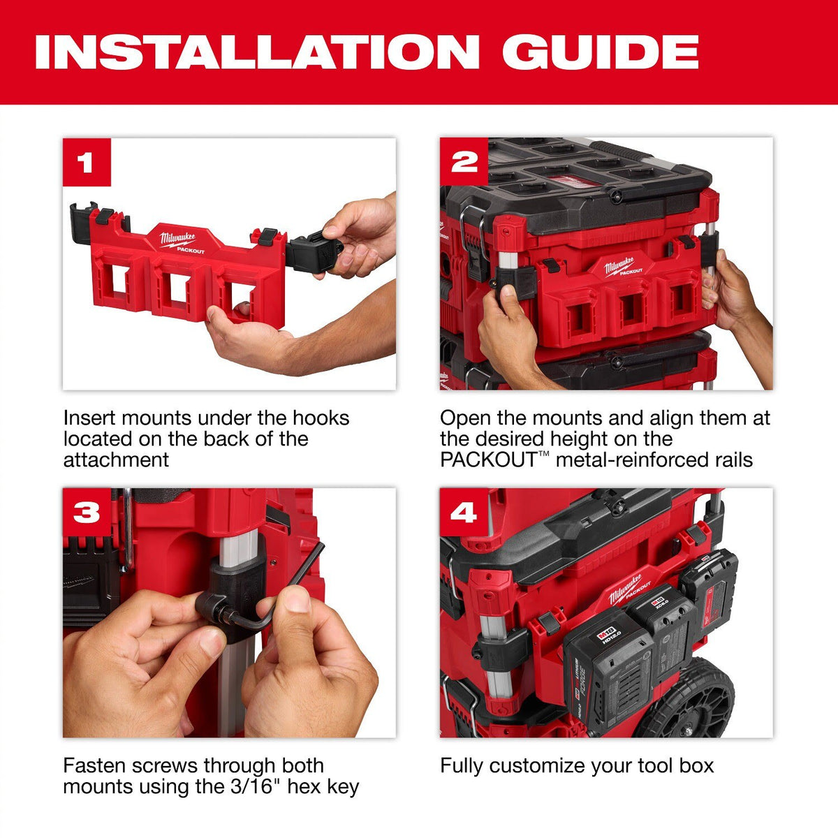 Milwaukee 48-22-8611 PACKOUT Tool Box Magnetic Bin Attachment with Clear Lid - 7