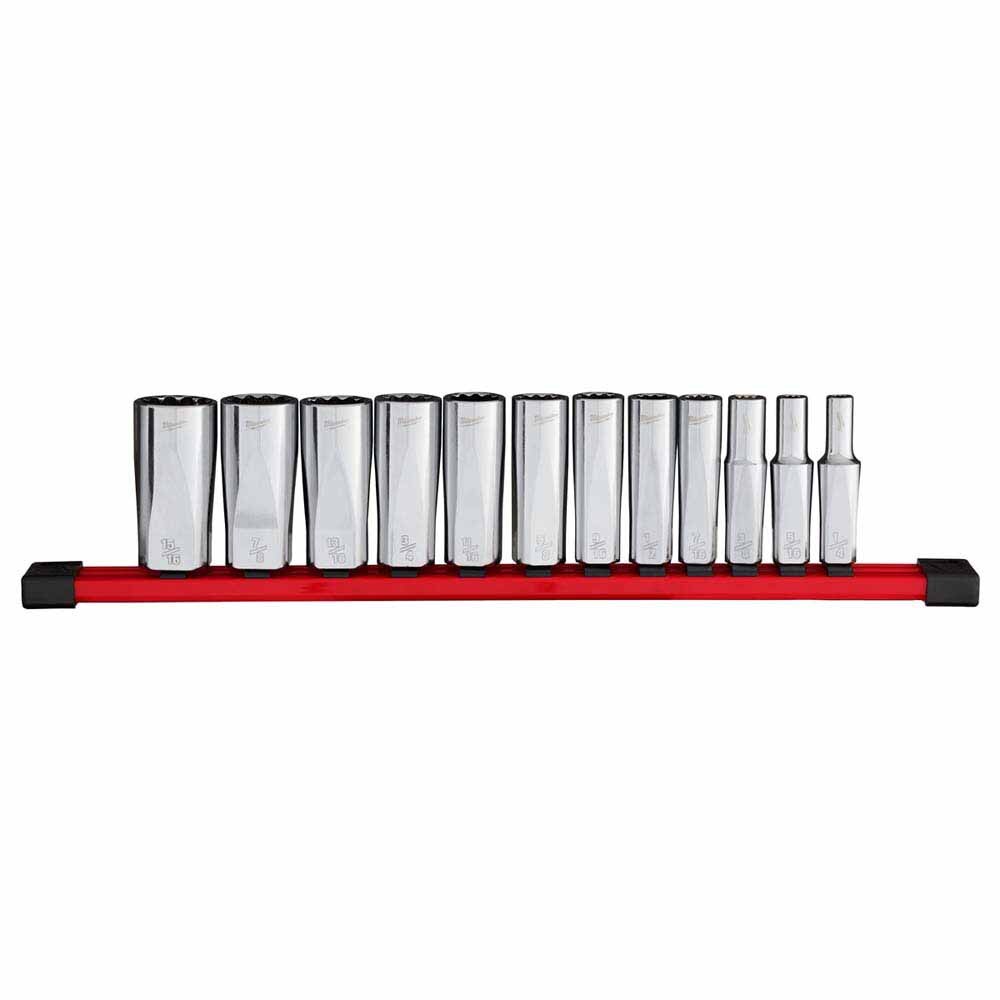 Milwaukee 48-22-9421 12pc 3/8” Drive 12-Point Deep Well SAE Socket Set