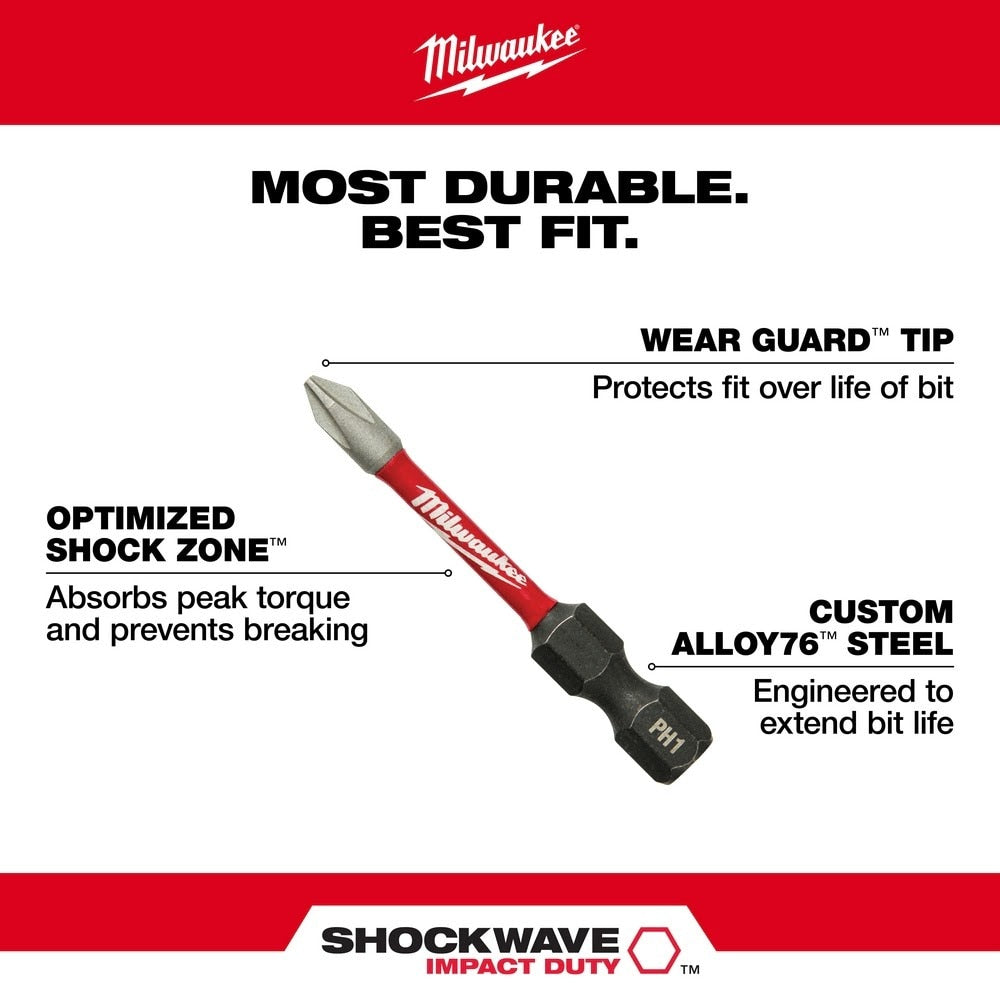 Milwaukee 48-32-4638 Shockwave 2" PH1 5PK - 4