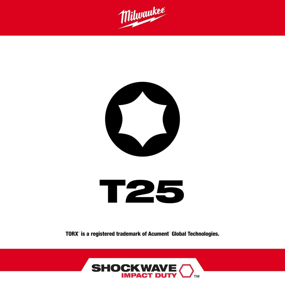 Milwaukee 48-32-4679 SHOCKWAVE Impact Duty™ 3-1/2" T25 Bit 2PK - 2