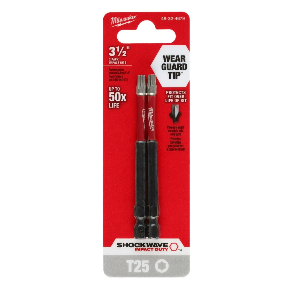 Milwaukee 48-32-4679 SHOCKWAVE Impact Duty™ 3-1/2" T25 Bit 2PK - 7