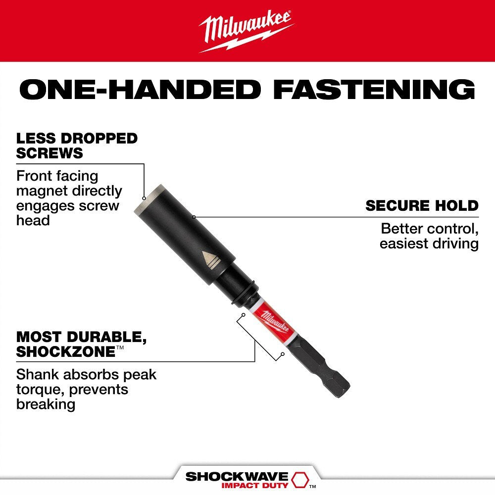 Milwaukee 48-32-7905 SHOCKWAVE Impact Duty 3in. Screw-Holding Bit Holder & Insert Bit Set (4Pc) - 2