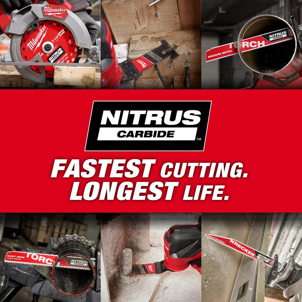Milwaukee 48-40-0753 7-1/4" 24T NITRUS Carbide Framing & Demolition Circular Saw Blade 3 Pack - 14