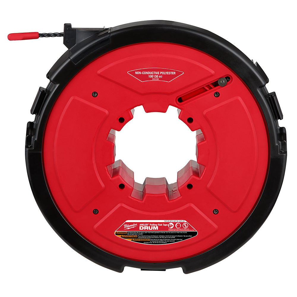 Milwaukee 48-44-5195 M18 FUEL Angler 100' Non-Conductive Polyester Fish Tape Drum