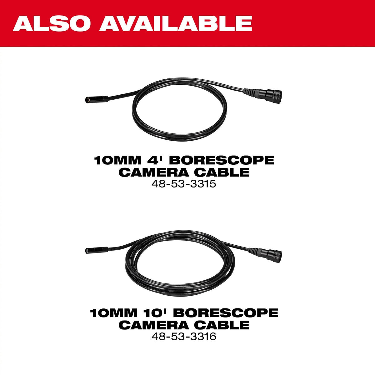 Milwaukee 48-53-3316 10mm 10' Borescope Camera Cable for M12 Wireless Monitor - 2