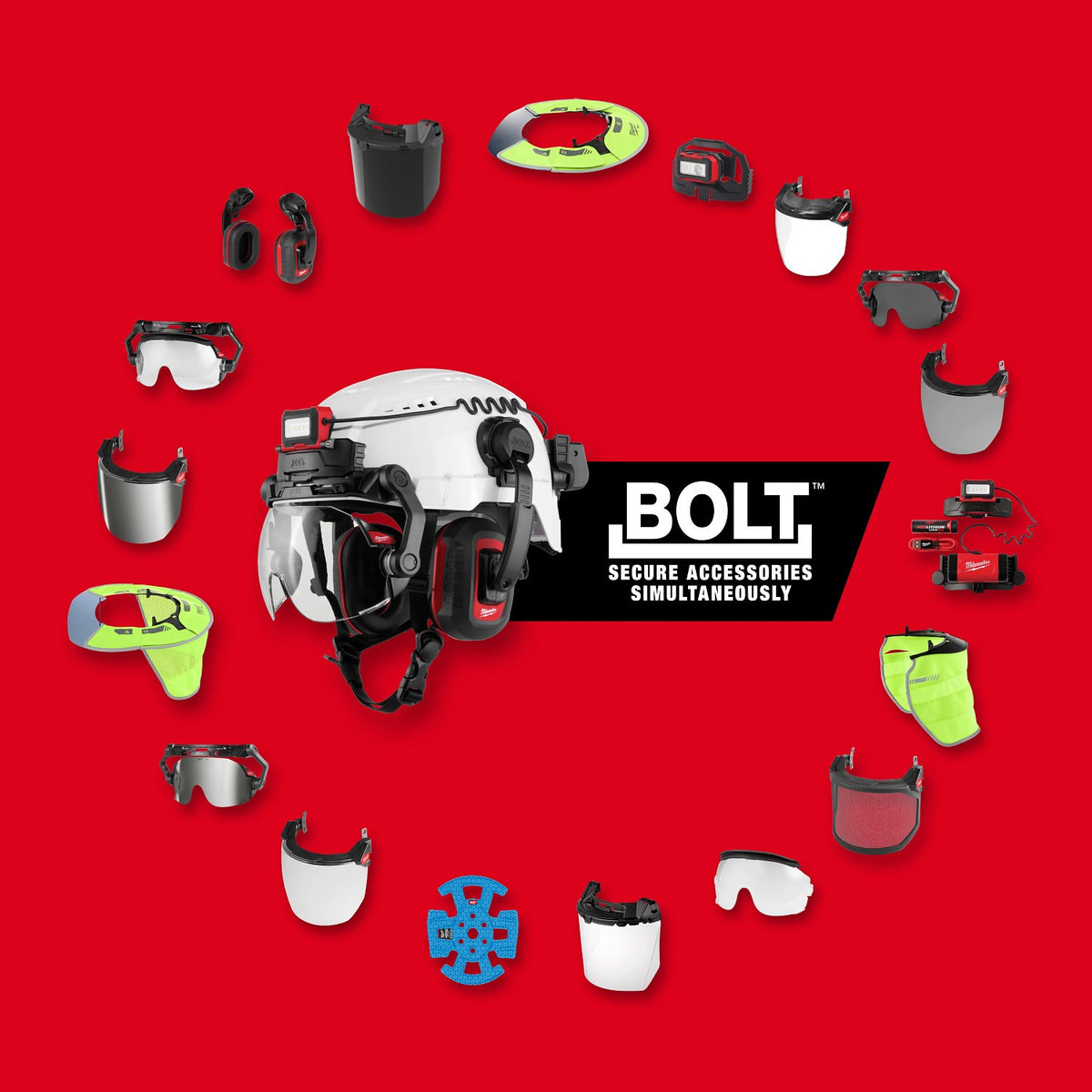 Milwaukee 48-73-1688 BOLT Orange Full Brim Vented Safety Helmet – Type 2, Class C - 13