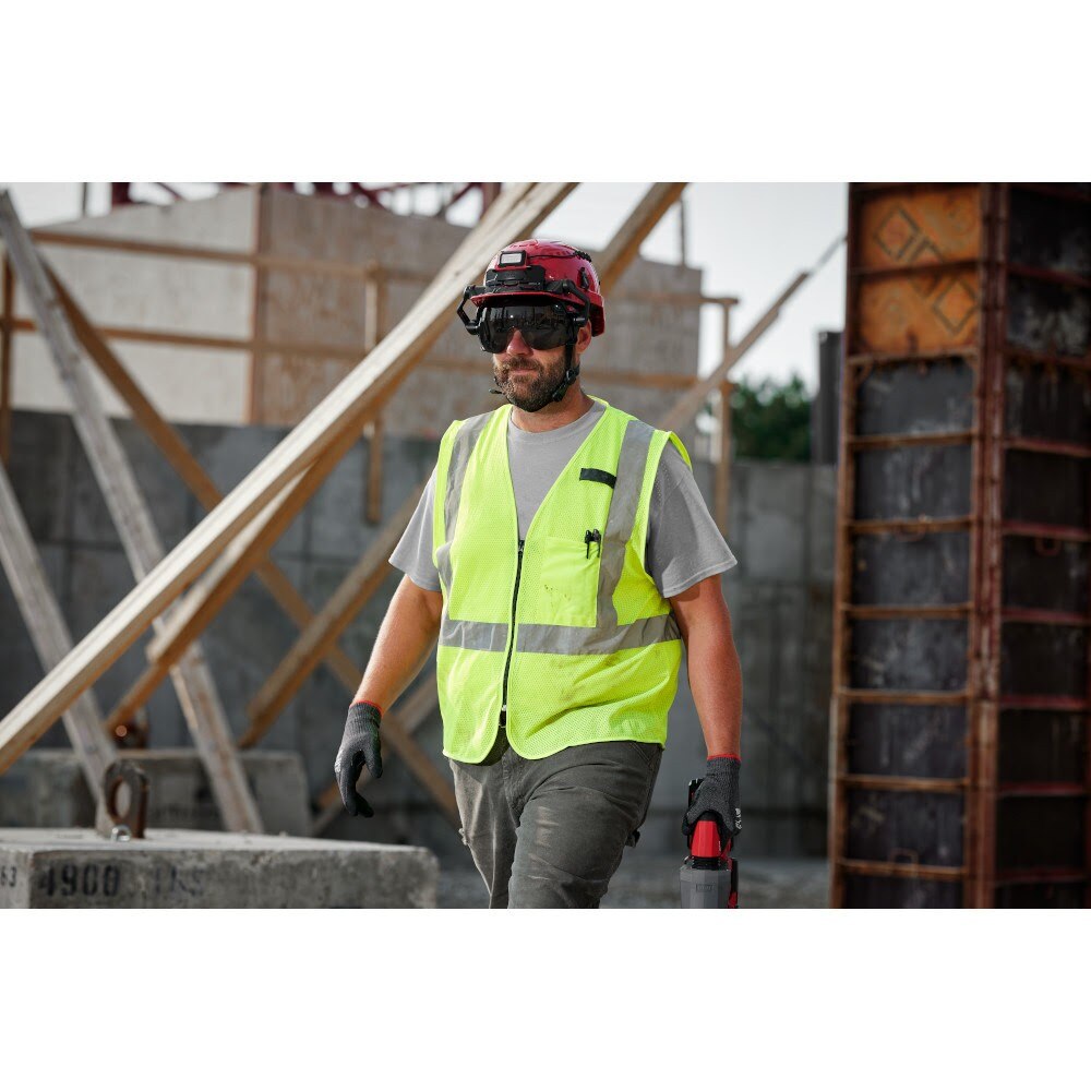 Milwaukee 48-73-2242 Class 2 High Visibility Yellow Mesh One Pocket Safety Vest - L/XL - 6