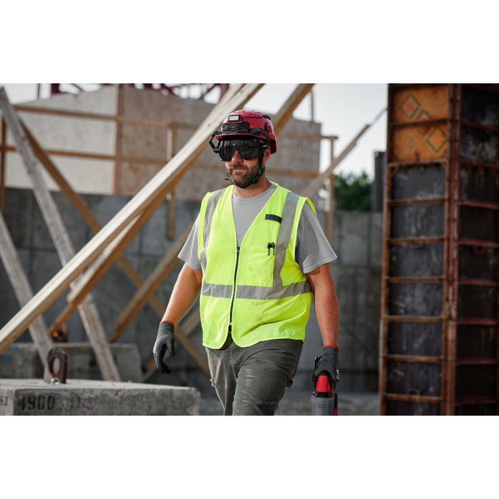 Milwaukee 48-73-2251 Class 2 High Visibility Yellow Mesh One Pocket Safety Vest - S/M (CSA) - 6