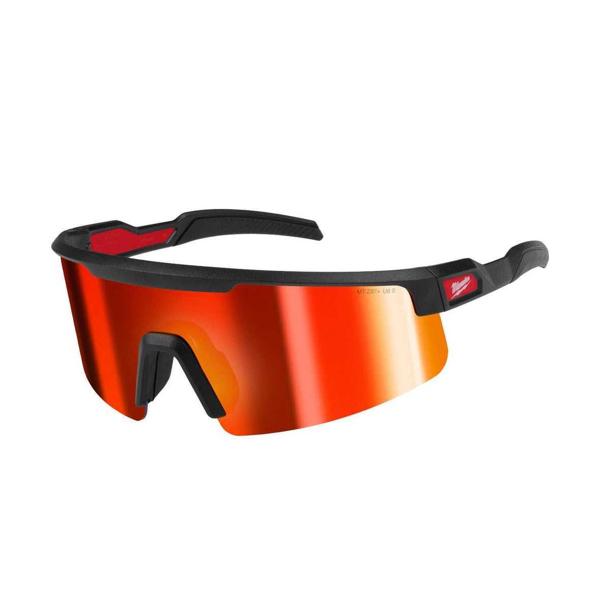 Milwaukee 48-73-2500 Wrap Around Safety Glasses with Red Mirrored Anti-Scratch Lenses