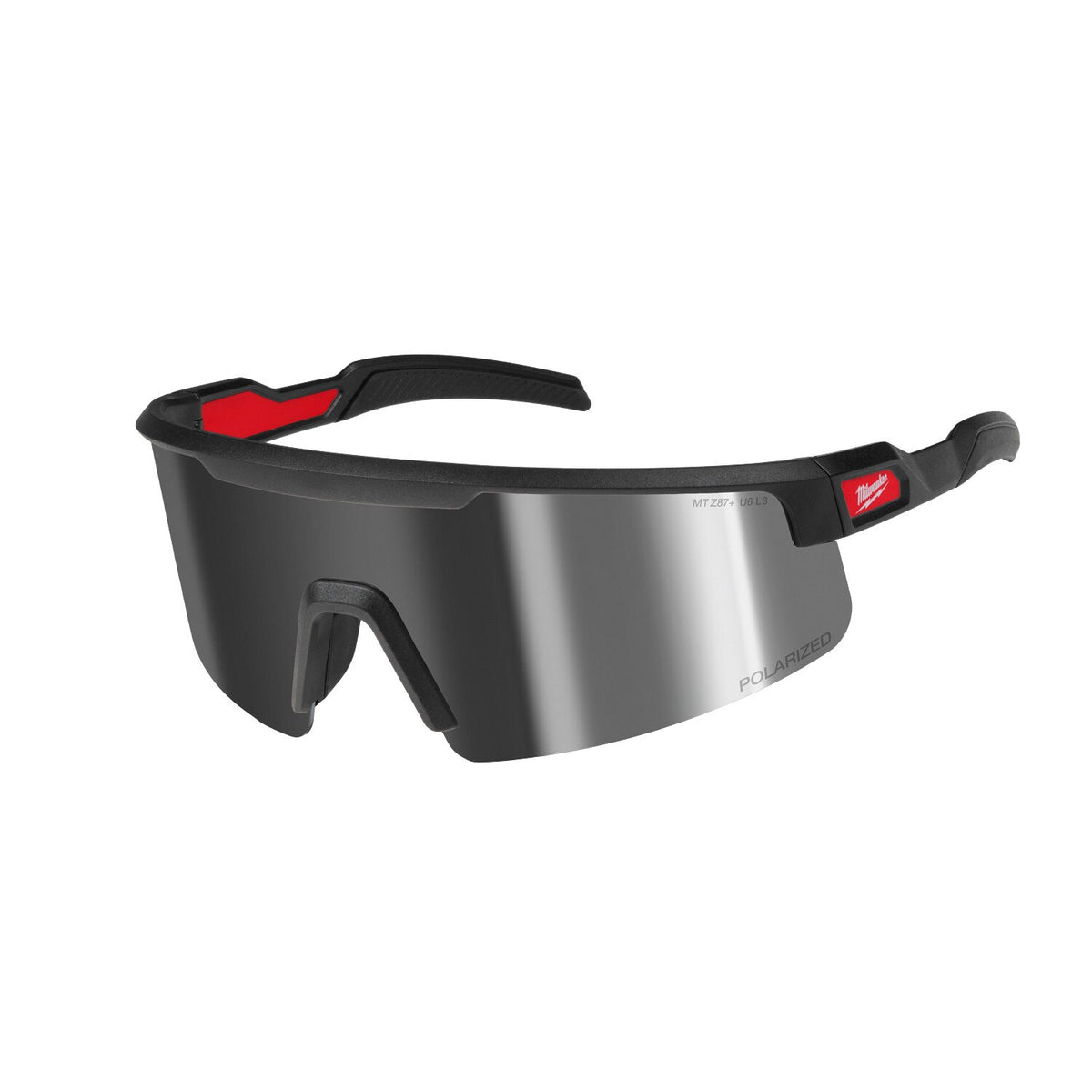 Milwaukee 48-73-2503 Polarized Wrap Around Safety Glasses with Silver Mirrored Dual Coat Lenses