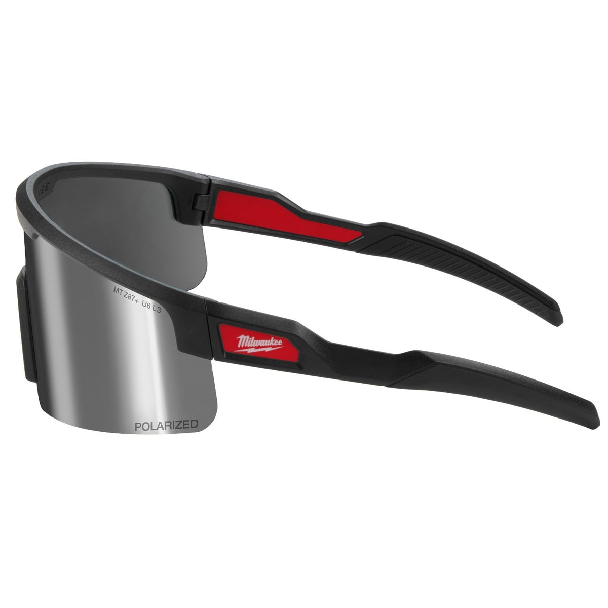 Milwaukee 48-73-2503 Polarized Wrap Around Safety Glasses with Silver Mirrored Dual Coat Lenses - 4