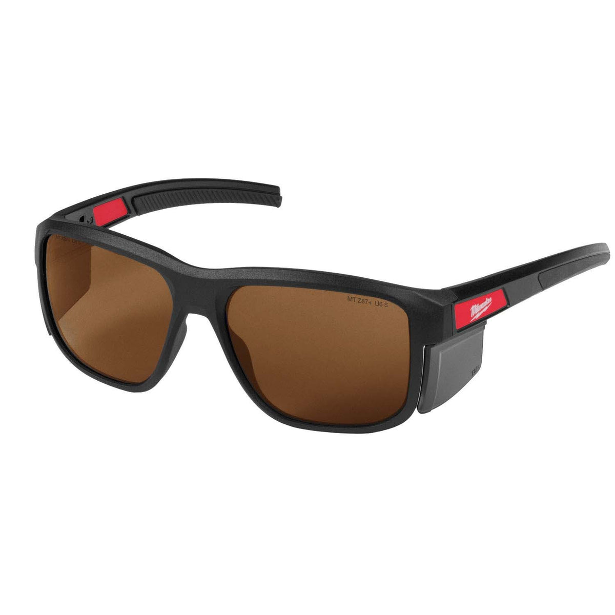 Milwaukee 48-73-2516 Full Frame Safety Glasses with Removable Side Shields Brown Anti-Scratch Lenses