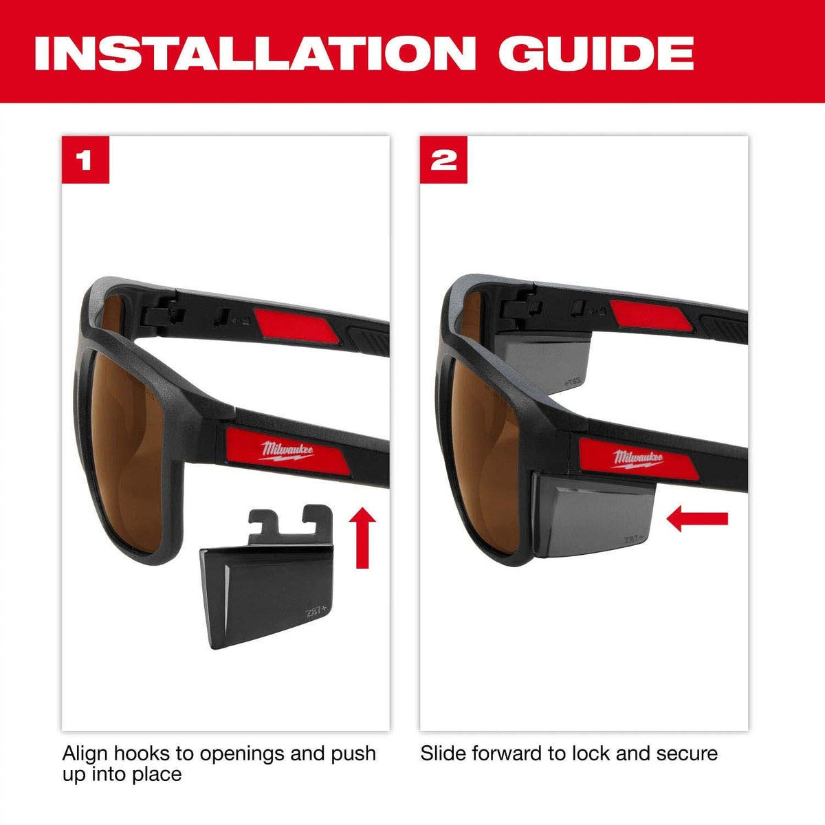 Milwaukee 48-73-2516 Full Frame Safety Glasses with Removable Side Shields Brown Anti-Scratch Lenses - 12